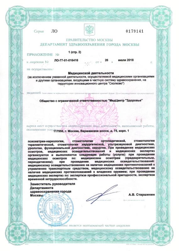 Лицензия на осуществление медицинской деятельности (Страница 2)
